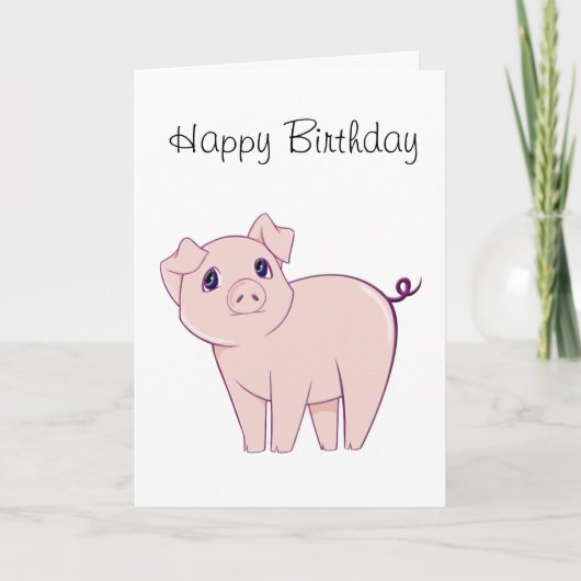 Cute Little Piggy Art Kaart (Voorkant)