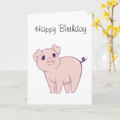 Cute Little Piggy Art Kaart (Gele Bloem)