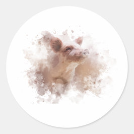 Cute Little Piggy Ronde Sticker