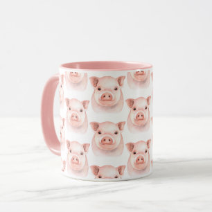 Cute Little Piglet Roze Roze Varkens Boerderij Pla Mok