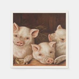 Cute little piglets in a barn at the farm servet