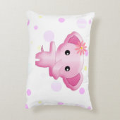 Cute Little Pink Baby Girl Elephant Accent Kussen (Achterkant (Verticaal))
