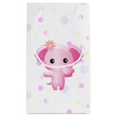 Cute Little Pink Baby Girl Elephant Klein Cadeauzakje (Achterkant)