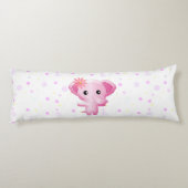 Cute Little Pink Baby Girl Elephant Lichaamskussen (Achterkant)