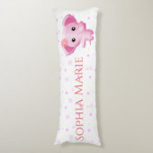 Cute Little Pink Baby Girl Elephant Lichaamskussen (Voorkant Verticaal)
