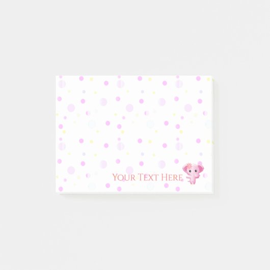 Cute Little Pink Baby Girl Elephant Post-it® Notes (Voorkant)