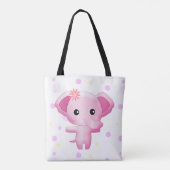 Cute Little Pink Baby Girl Elephant Tote Bag (Achterkant)