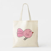 Cute Little Pink Bird Canvas tas (Achterkant)