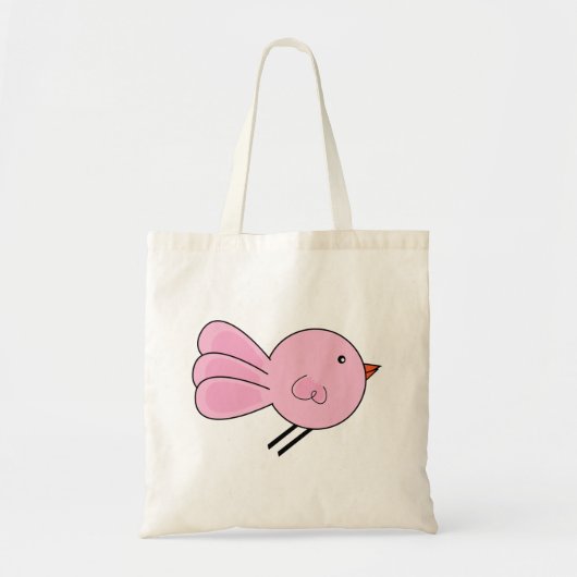 Cute Little Pink Bird Canvas tas (Voorkant)