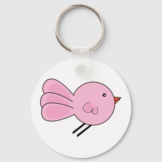 Cute Little Pink Bird Keychain (Voorkant)