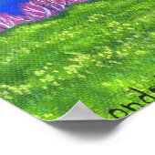 Cute Little Pink Genie Girl & Paarse Magic Bottle Poster (Hoek)