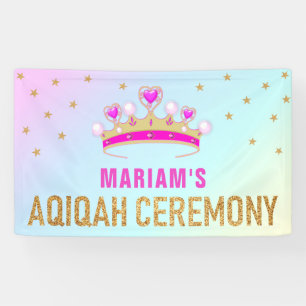 Cute Little Pink Princess Crown Aqiqah Spandoek
