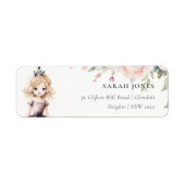 Cute Little Pink Princess Rose Floral Address Etiket (Voorkant)