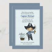 Cute Little Pirate Invitation Kaart (Voorkant / Achterkant)