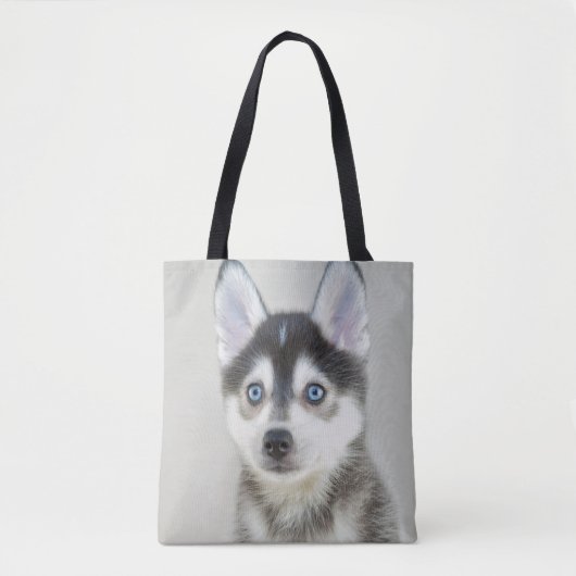 Cute Little Pomsky Puppy Tote Bag (Voorkant)