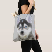 Cute Little Pomsky Puppy Tote Bag (Dichtbij)