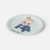 Cute Little Prince Baby Boy Shower Papieren Bordje (Gekanteld)