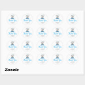 Cute Little Prince Elephant Blue Baby shower Ronde Sticker (Vel)