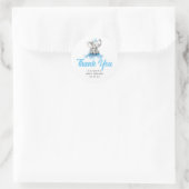 Cute Little Prince Elephant Blue Baby shower Ronde Sticker (Tas)