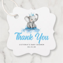 Cute Little Prince Elephant Blue Hartelijk dank