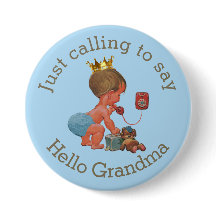 Cute Little Prince Roep Hallo oma