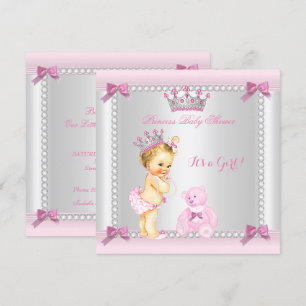 Cute Little Princess Baby shower Girl Blonde Kaart