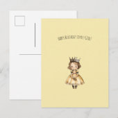 Cute Little Princess Girl Happy Birthday Card Briefkaart (Voorkant / Achterkant)
