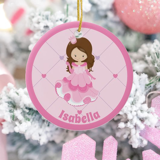 Cute Little Princess Pink Custom Keramisch Ornament