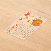 Cute Little Pumpkin 1st Birthday Acryl Uitnodigingen (Laagn)