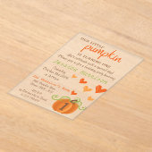 Cute Little Pumpkin 1st Birthday Acryl Uitnodigingen (Laagn)