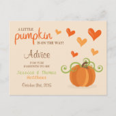 Cute Little Pumpkin Baby shower Advice Kaarten (Voorkant)
