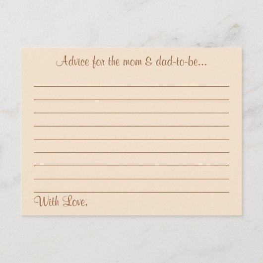 Cute Little Pumpkin Baby shower Advice Kaarten (Achterkant)