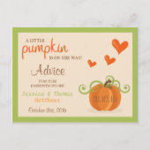 Cute Little Pumpkin Baby shower Advice Kaarten (Voorkant)