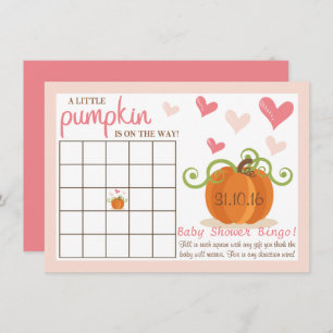 Cute Little Pumpkin Baby shower Bingo Cards Kaart