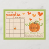 Cute Little Pumpkin Baby shower Bingo Cards Kaart (Voorkant)
