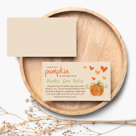 Cute Little Pumpkin Baby Shower Book Request Informatiekaartje