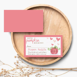 Cute Little Pumpkin Baby shower Diaper Raffle Informatiekaartje