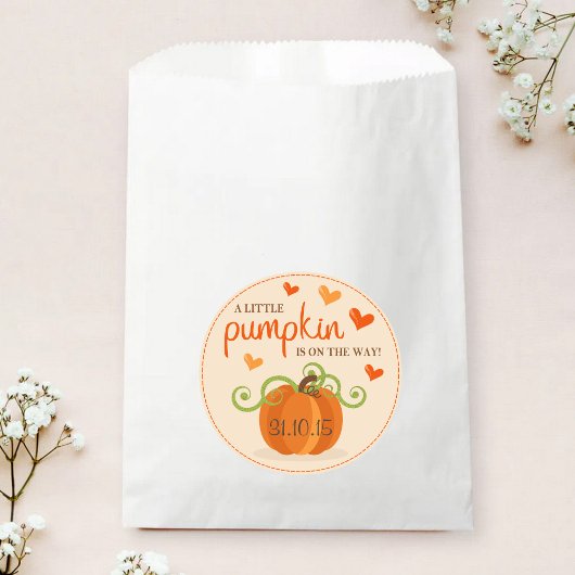Cute Little Pumpkin Baby shower Favor Bags Bedankzakje