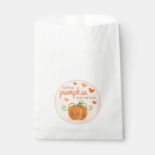 Cute Little Pumpkin Baby shower Favor Bags Bedankzakje (Voorkant)