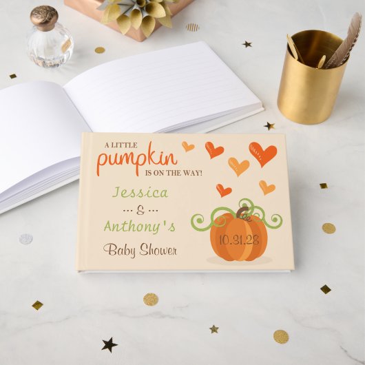 Cute Little Pumpkin Baby Shower Gastenboek (Voorkant open)