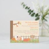 Cute Little Pumpkin Baby Shower Invitations Kaart (Staand voorkant)