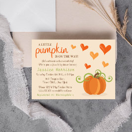 Cute Little Pumpkin Baby Shower Invitations Kaart