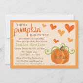 Cute Little Pumpkin Baby Shower Invitations Kaart (Voorkant)