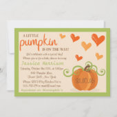 Cute Little Pumpkin Baby Shower Invitations Kaart (Voorkant)
