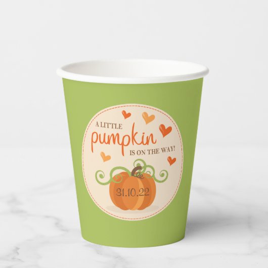 Cute Little Pumpkin-Baby shower Papieren Bekers (Voorkant)