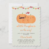 Cute Little Pumpkin Baby shower Party Invitation Kaart (Voorkant)