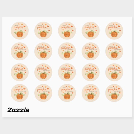 Cute Little Pumpkin-Baby shower Ronde Sticker (Vel)