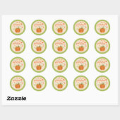 Cute Little Pumpkin-Baby shower Ronde Sticker (Vel)