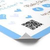 Cute Little Pumpkin Baby Shower Welcome Sign  Poster (Hoek)