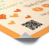 Cute Little Pumpkin Baby Shower Welcome Sign Poster (Hoek)